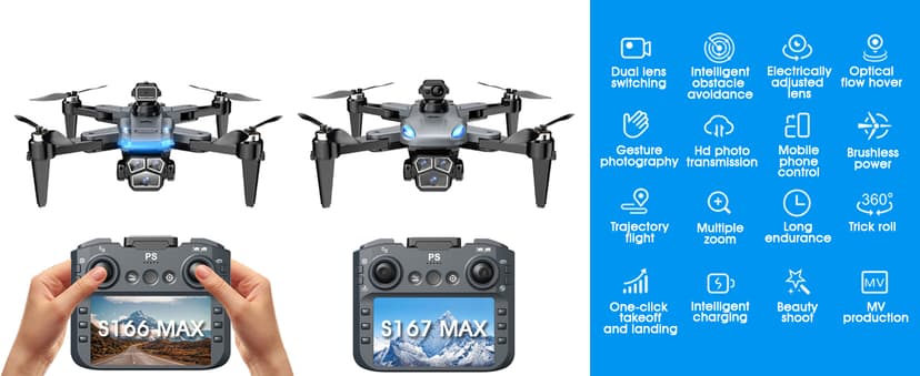 Drone with Camera for Beginners and Adults 4K, Foldable Remote Control Quadcopter, Altitude Hold, One Key Start, 3D Flips, 2 Batteries