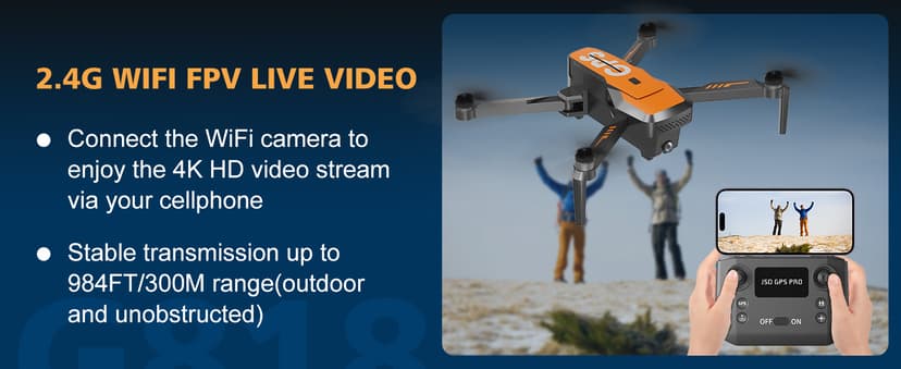 Drones with Camera for Adults 4K - GPS Drone with Auto Return, Brushless Motor, Foldable Mini RC Quadcopter for Kids Beginners with FPV Live Video, Follow Me, 2 Batteries Long Flight Time Under 249g