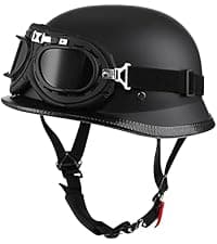 Yesmotor 3/4 Motorcycle Helmets Retro Open Face Vespa Scooters Helmet with Clear Visor for Men and Women- DOT Approved