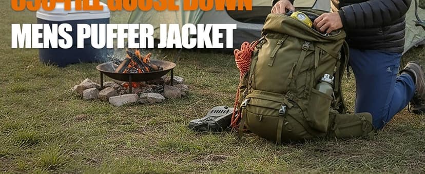 Pioneer Camp 850 Fill Goose Down Jacket Men Lightweight Packable Puffer Jacket with Hood Insulated Warm Winter Puffy Coat