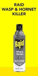 Raid Wasp & Hornet Killer Spray, Kills the Entire Nest, For Paper Wasps, Yellow Jackets, Mud Daubers, and more, 17.5 oz