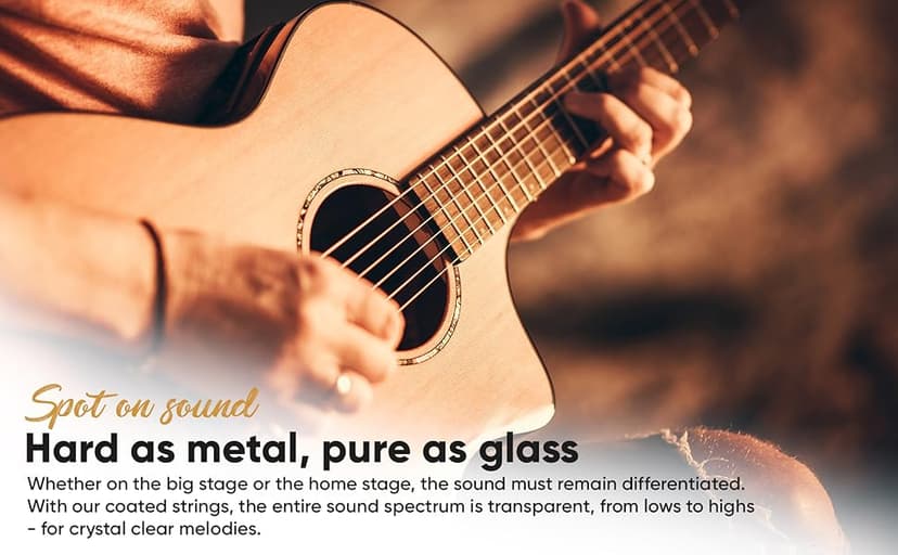 HAVENDI® Guitar Strings I Acoustic guitar strings with Phosphor Bronze Coating I Brilliant Sound Quality I Includes 3 Picks