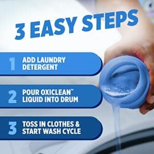OxiClean White Revive Whitener & Stain Remover Liquid Additive, Water-Activated Oxygen Bleach for Laundry, 45 fl oz