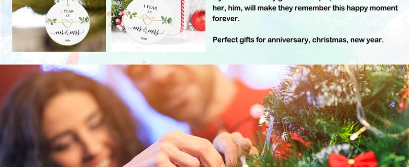 First Wedding Anniversary Gifts,1 Year Anniversary Paper Gifts for Couple,Her,Him,1 Year Anniversary Christmas Ornament First Anniversary Ornament, Gifts for 1st Anniversary Ornament 2026 B0C32PNWN6