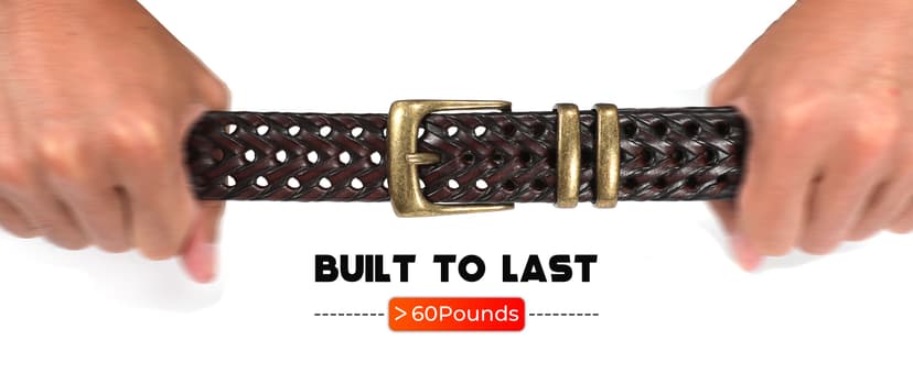 BELTROAD Braided Leather Belt for Men Casual Jeans Golf, Men's Leather Woven Alloy Buckle Hand Braided Belts Gift for Men