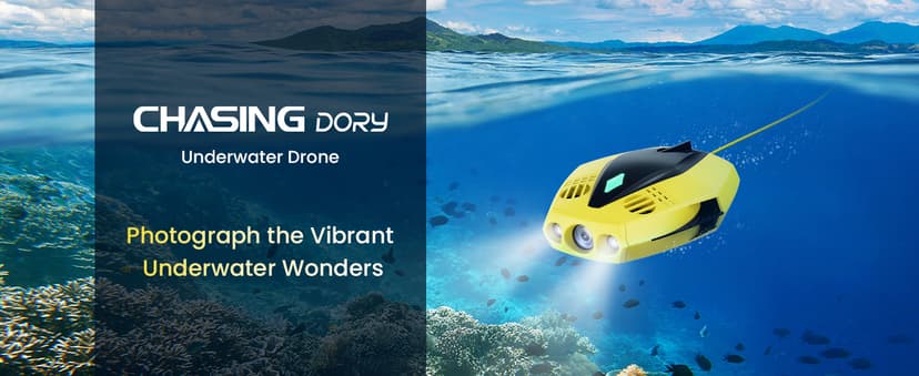 Chasing Dory Underwater Drone - Palm-Sized 1080p Full HD Underwater Drone with Camera for Real Time Viewing, APP Remote Control Green (Yellow)