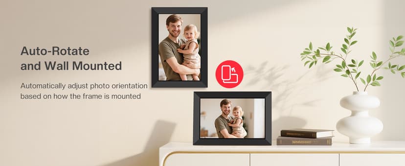 1280x800 HD IPS Touch Screen, Slideshow, Auto-Rotate, Tabletop/Wall, Send Photos/Videos from Phone, Gifts for Mom - Black Frameo 10.1" WiFi Digital Picture Frame, Electronic Photo Frames - 32GB B0D8JDPKKS