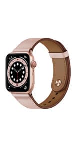 OUHENG Leather Bands Compatible with Apple Watch Band 49mm/46mm/45mm/44mm/42mm, Genuine Leather Strap Compatible with iWatch Ultra 3/2/1 & Series 11/10/9/8/7/6/5/4/3/2/1 & SE3 SE2 SE, Black/Black