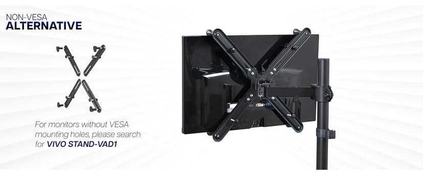 VIVO Dual Monitor Desk Mount, Holds 2 Computer Screens up to 30 inches and 22lbs Each, Heavy Duty Fully Adjustable Steel Stand with C-Clamp and Grommet, Black, STAND-V002