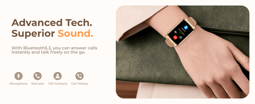 paybay Fitness Tracker Watch for Men Women, Activity Tracker for iPhone and Android with Step Counter, Calorie, Sleep Monitor, 110+ Sports Modes, IP68 Waterproof Smartwatch (Minimalist, Gold, 1.57)