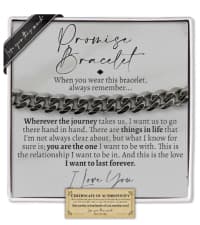 Love You This Much Promise Cuban Chain Necklace for Him, 7mm Thick, Sentimental Gift for Him, BF Gift for Birthday, Gift Ideas for Boyfriend