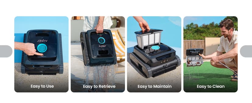 AIPER Scuba V3 AI Vision Cordless Robotic Pool Cleaner, Include Wireless Charging Dock, Smart Waterline Parking & Featherlight Design, Micromesh Multi-Layer Filtration, Grey