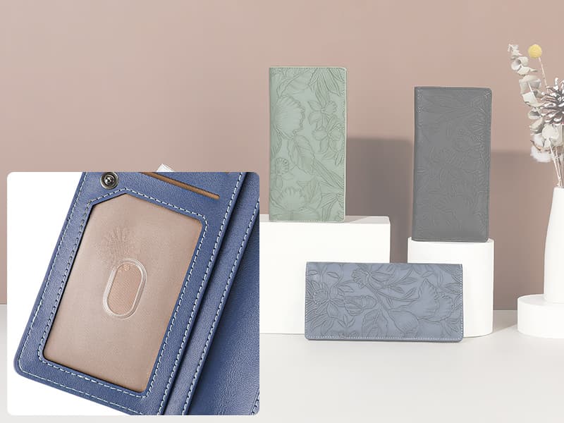 FALAN MULE Ultra Slim Thin Wallet for Women Bifold Leather RFID Blocking Designer Credit Card Holder