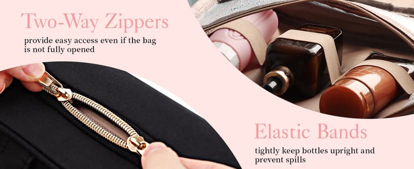 Big Compartment, Waterproof Travel Accessories, Makeup Organizer Cosmetic Bag for Cruise, Gift, Road Trip, Vacation, Medium HOTOR Hanging Travel Toiletry Bag Women Men Essentials Black B0CMLFBTHK