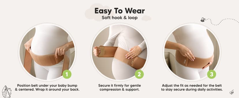 Soft, Breathable, Maternity Belly Support Band, Easy Adjustable Maternity Belt for Back, Pelvic Support, Comfortable KeaBabies Pregnancy Belly Bands for Pregnant Women,1pk (Classic Ivory, M/L) B07Z4W4KZB