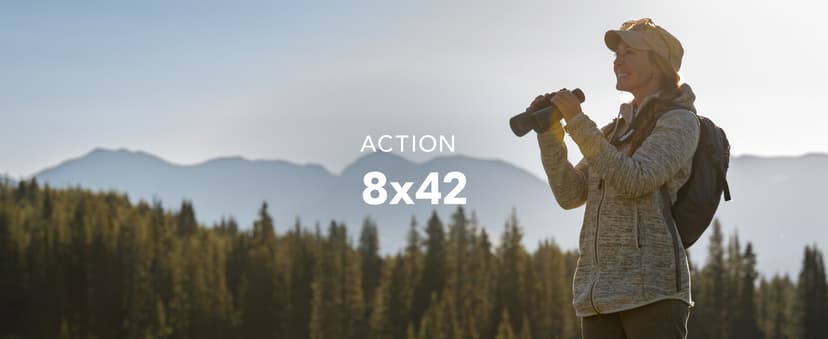 Nikon Action 8x42 Binocular | Multilayer-Coated Nikon Optics, Bright, Wide View, 8X Power, Turn-and-Slide Adjustable eyecups and Tripod-Ready Porro-Prism Design