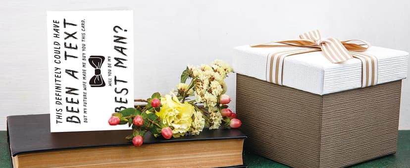 Blank Inside,8 x 5.3 Inches, Recycled 300gsm Linen Cardstock, Sturdy Envelope,Wedding Invitation Card for Groomsman YiKaLus Will You Be My Best Man Card,Best Man Proposal Card for Groomsman B0C98Y945W