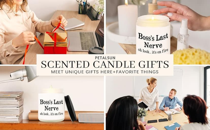 Funny Boss Gifts for Women Men- Handmade Lavender Soy Wax Candle- Best Boss Lady Gifts for Women, Birthday Christmas Gift for Boss Female, Boss's Last Nerve Candle (7oz)