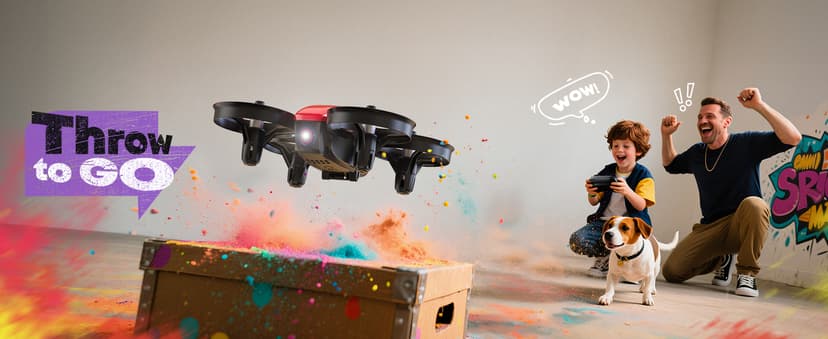 Veeniix V995 Red Mini Drone for Kids and Beginners,Indoor RC Quadcopter Plane with 3D Flips, 360° Rotation, Circle Fly, Auto Hover, Headless Mode, 21Mins 3 Batteries, Gift for Boys and Girls
