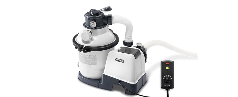 INTEX 1,500 GPH Krystal Clear Sand Filter Pump for Above Ground Pools, Swimming Pool Pump with Automatic Timer - Improved Circulation, Filtration, & Clarity