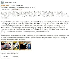 BUREI Men Watches Fashion Analog Stainless Steel Quartz Waterproof Watches,Gift for Men.