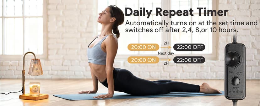 Candle Warmer Lamp with Timer, Dimmable Candle Warmer for Home Decor, Birthday Gifts for Women, Adjustable Height Wax Melts Warmer with 2 Bulbs