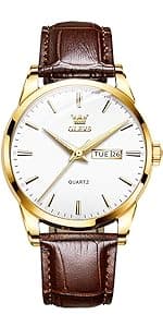 OLEVS Men's Stainless Steel Chronograph Watch, Big Face Gold Silver Black Tone Easy to Read Analog Quartz Watch, Luxury Waterproof Date Diamond Roman Arabic Numerals Dial Dress Watch for Men