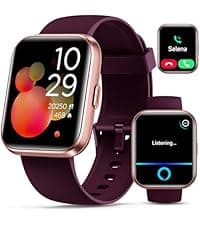 Smart Watches for Women/Men, Smart Watch for Android Phones and iPhone Compatible, Alexa Built-in, 1.8" Fitness Watches for Women, IP68 Waterproof /Bluetooth Call, Heart Rate/Sleep Monitor, Black