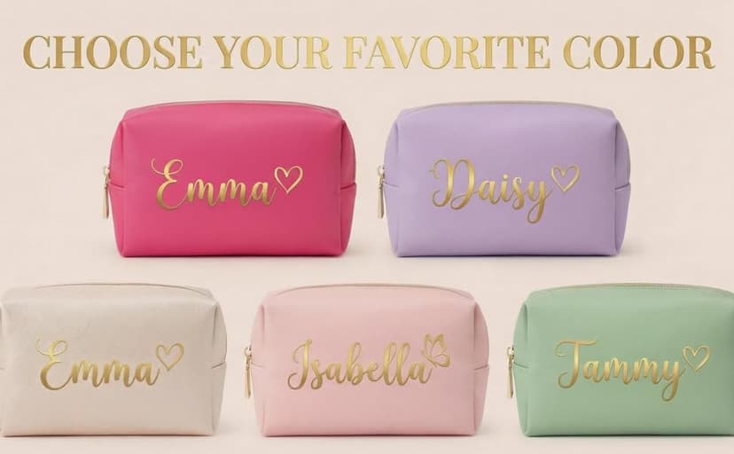 Personalized custom signature makeup bags, wedding bridesmaid gifts, the best gift for your best friend, suitable for weddings, gift-giving, travel makeup bag customized gift box