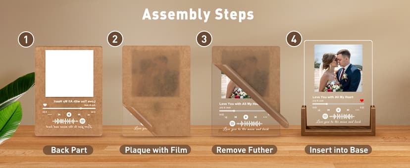 Custom Spotify Plaque-Personalized Picture Frames with Night Light,Music Plaque Frame,Personalized Anniversary Birthday Gifts for Women Men Girlfriend Boyfriend Couples