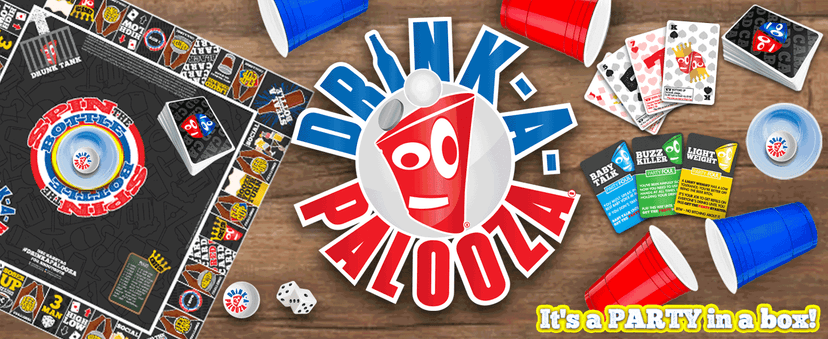 DRINK-A-PALOOZA: The Monopoly of Drinking Game | The Party Board Game that Combines Beer Pong, Flip Cup, Kings Cup, Drinking Card Games & More Fun Challenges
