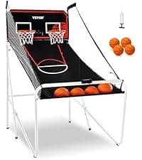 VEVOR Foldable Basketball Arcade Game, 2 Player Indoor Basketball Game, Home Dual Sport with 5 Balls, 8 Game Modes, Electronic Scoreboard, and Inflation Pump,Adults