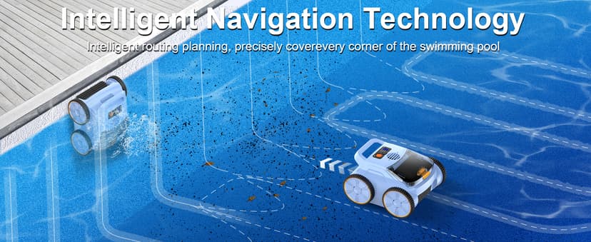 (2025 New) Robotic Pool Vacuum, Robotic Pool Cleaner for Inground Pools, Pool Robot with Smart Navigation, Floor/Wall/Waterline Cleaning, 180 Mins Runtime for Pool Up to 2100 Sq.ft