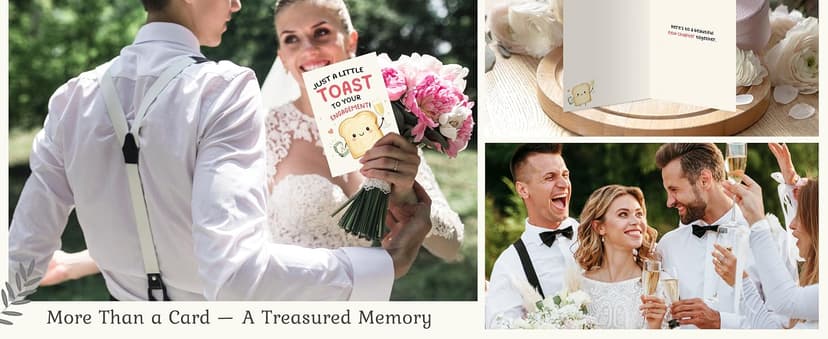 Funny Proposal Congratulations Decoration Gifts for Bride Groom Friend, Cute Toast Pun Design for Engagement Party, 5×7 Inch Asmallgf Happy Engagement Card Gifts for Couple Newlyweds B0H9LKYDPD