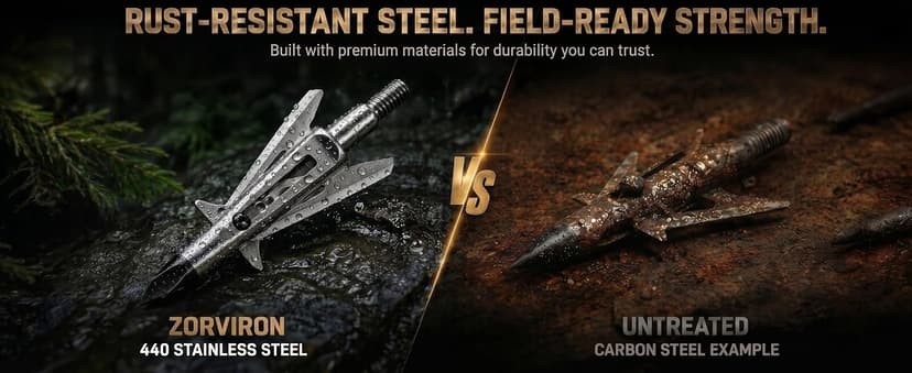 5 Pack Mechanical Expandable Broadheads 100 Grain – Crossbow & Compound Bow Compatible, 2-Inch Cut, 440 Stainless Steel Blades & Chisel Tip, Turkey Deer Small Game Hunting Archery Arrow Tips