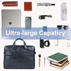 seyfocnia Men's Leather Messenger Bag, Laptop Briefcase Business Satchel Computer