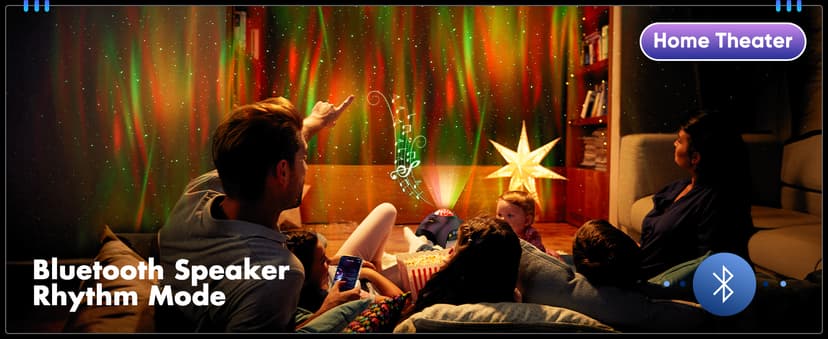Northern Galaxy Light Aurora Projector with 33 Light Effects, Night Lights LED Star Projector for Bedroom Nebula Lamp, Remote Control, White Noises, Bluetooth Speaker for Parties Black B0B4518KC2