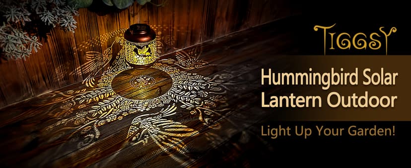 Christmas Gifts for Women Hummingbird Solar Lanterns Outdoor Waterproof Hanging Solar Lights Hummingbird Gifts Metal Bird Decorative LED Lanterns for Yard, Patio, Lawn, Pathway, Garden Decor