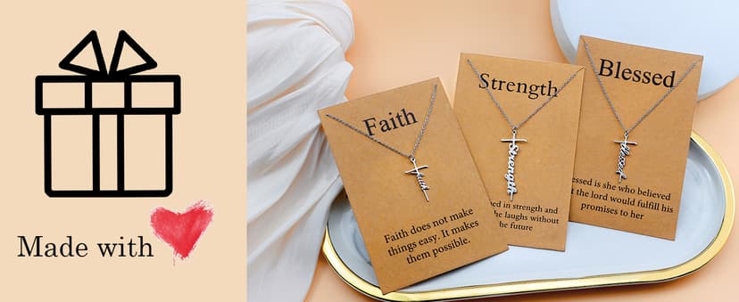 Lcherry Faith Cross Pendant Necklace for Women Religious Christian Jewelry Mother's Day Gifts for Women