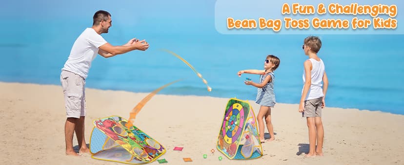 Bean Bag Toss Game for Kids - Cornhole Board Outdoor Toys for Toddlers -Party Activities Carnival Outside Yard Backyard Beach Lawn Games Toy for Kid Boys Girls Age 3 4 5 6 7 8 Year Old Birthday Gifts