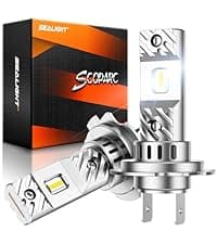 SEALIGHT H7 Bulbs 36000LM Ultra-Bright S6 H7 ATV Bulbs No Adapter Required No Cordless, 6500K White Light, 60000+Long Lifespan, Plug-N-Play, Marker Light Assemblies, Pack of 2