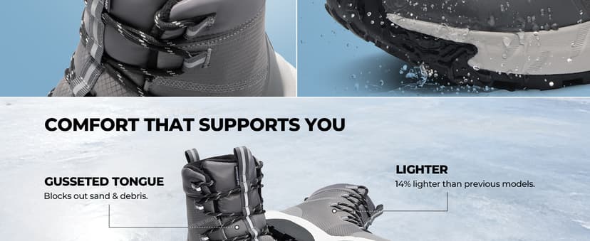 NORTIV 8 Men's Wide Winter Boots Grip on Snow Ice Insulated Waterproof Lightweight Comfortable Hiking Outdoor Boots