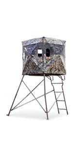 Guide Gear 6 Foot Tripod Hunting Tower Blind, 2-Man Stand Elevated, Hunting Gear Equipment Accessories, 4 by 4