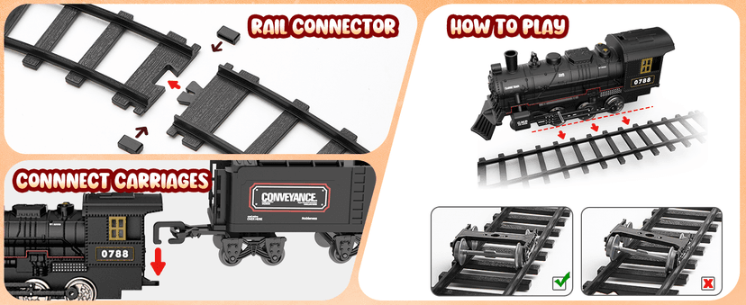Hot Bee Train Set, Remote Control Train Toys with Luxury Track & Glowing Passenger Carriages, Metal Christmas Tree Train with Smoke, Light and Sound, Toy Train Set for 3 4 5 6 7+ Years Old Boys Gifts