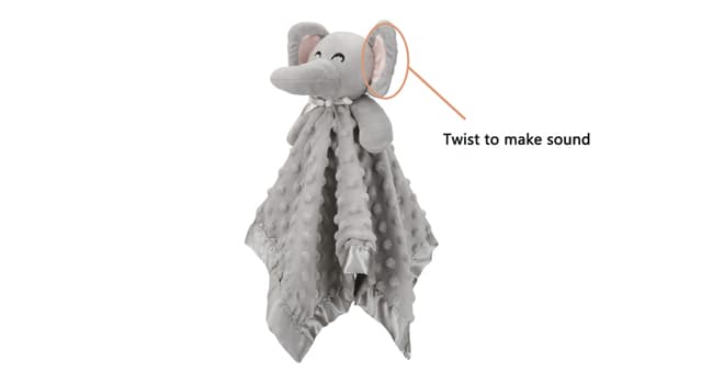 Pro Goleem Elephant Security Blanket, Soft Lovey Unisex Lovie Baby Gifts for Boys and Girls Snuggle Toy Stuffed Animal Newborn Essentials and Items Grey 16 Inch