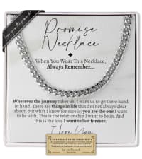 Love You This Much Promise Cuban Chain Necklace for Him, 7mm Thick, Sentimental Gift for Him, BF Gift for Birthday, Gift Ideas for Boyfriend