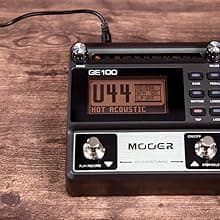 MOOER GE100 Multi-Effects Guitar Pedal with 80 Presets, 66 Effects, Loop and 40 Drum Rythm. Distortion, Expression Volume Wah Pedal, Tap Tempo, Headphone Out, LED Screen, Tuner