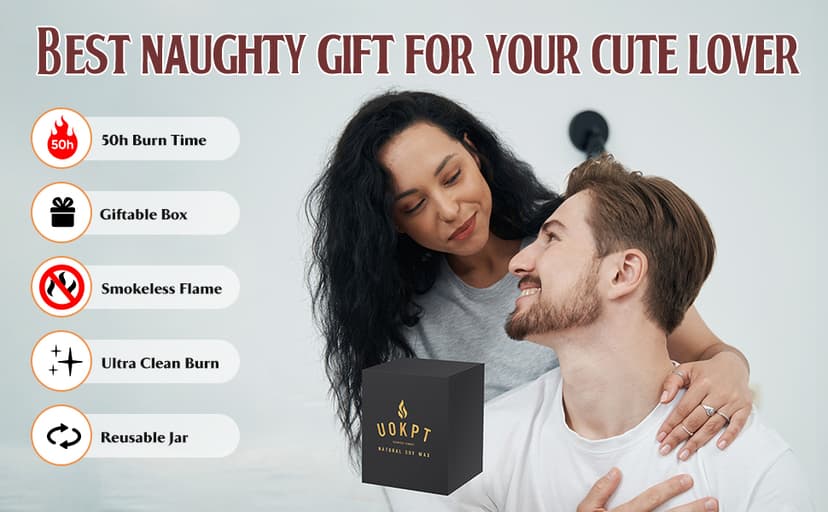 Scented Candles for Men - Funny Gifts for Boyfriend - Naughty Birthday Gift for Him - Anniversary Valentines Day Engagement Christmas Love You Presents for Husband Fiance Couples Guy BF