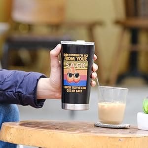 Bonus Dad Gifts - Step Dad Gifts From Daughter, Son, Kids - 20 Oz Tumbler & Keychain Funny Stepdad Gift - Christmas Father Day, Birthday Gift For Stepdad - Best Bonus Father Travel Coffee Mug