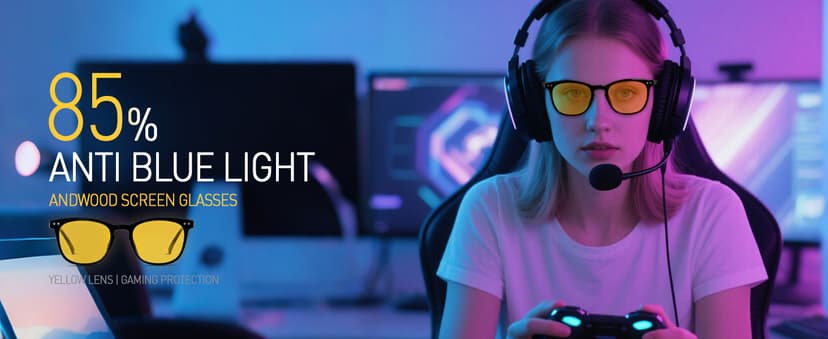 ANDWOOD Blue Light Blocking Glasses Women Men Computer Small Face Clear Bluelight Blocker Eyeglasses Frame